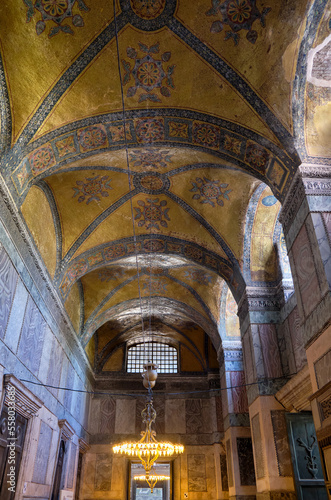 Interior of Hagia Sophia mosque and Byzantine church in Istanbul Turkey