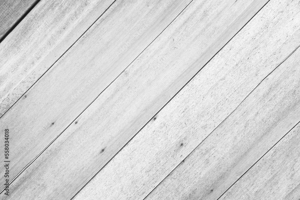 Obraz premium White grey wood plank texture with diagonal shape abstract background and space