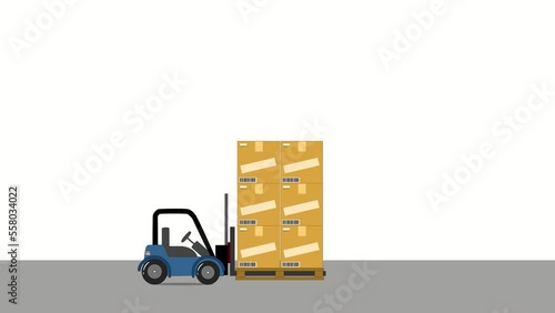 Moving boxes of cargos with machine