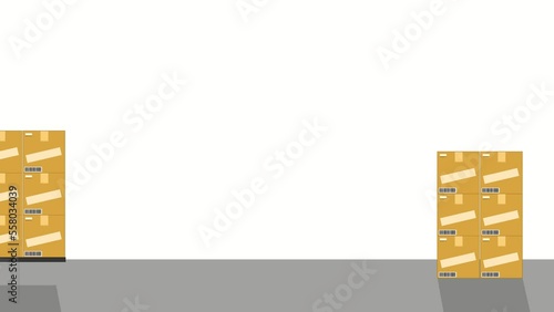 Moving boxes of cargos with machine