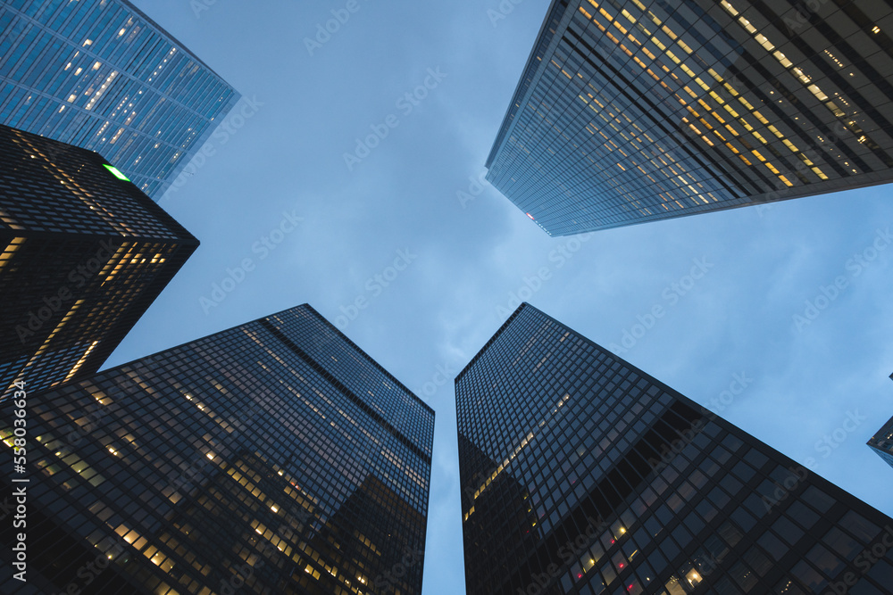Obraz premium modern office skyscrapers in the finance district