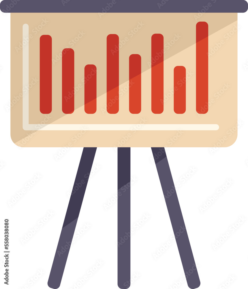 Report plan icon flat vector. Business analysis. Data file isolated