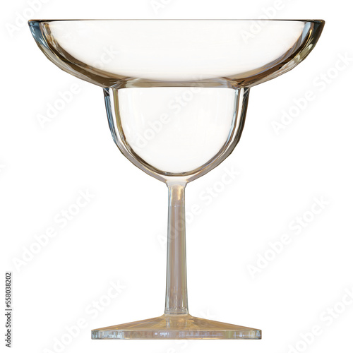 3d illustration of empty margarita glass isolated.