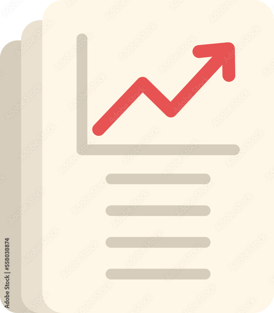 Data file graph icon flat vector. Document report. Graphic chart isolated