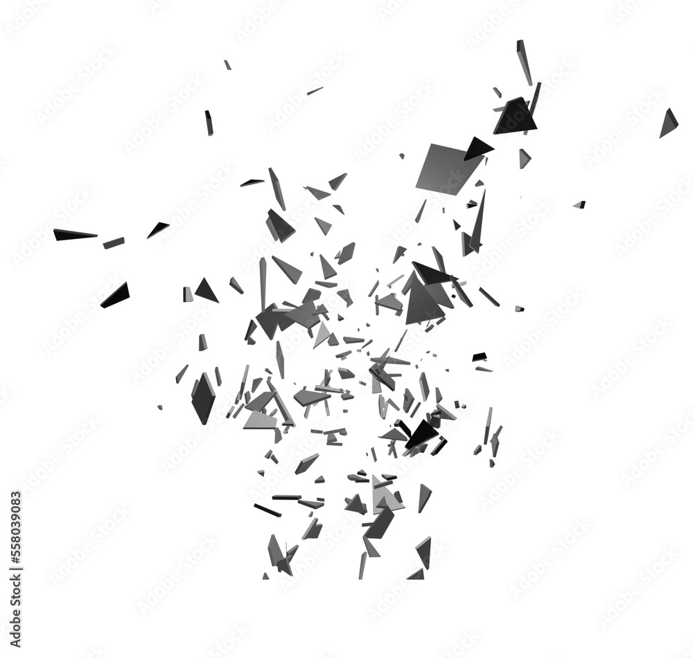 Pieces of destructed Shattered glass. Royalty highquality free stock PNG image of broken glass