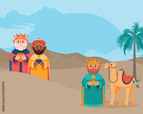 wise men in desert