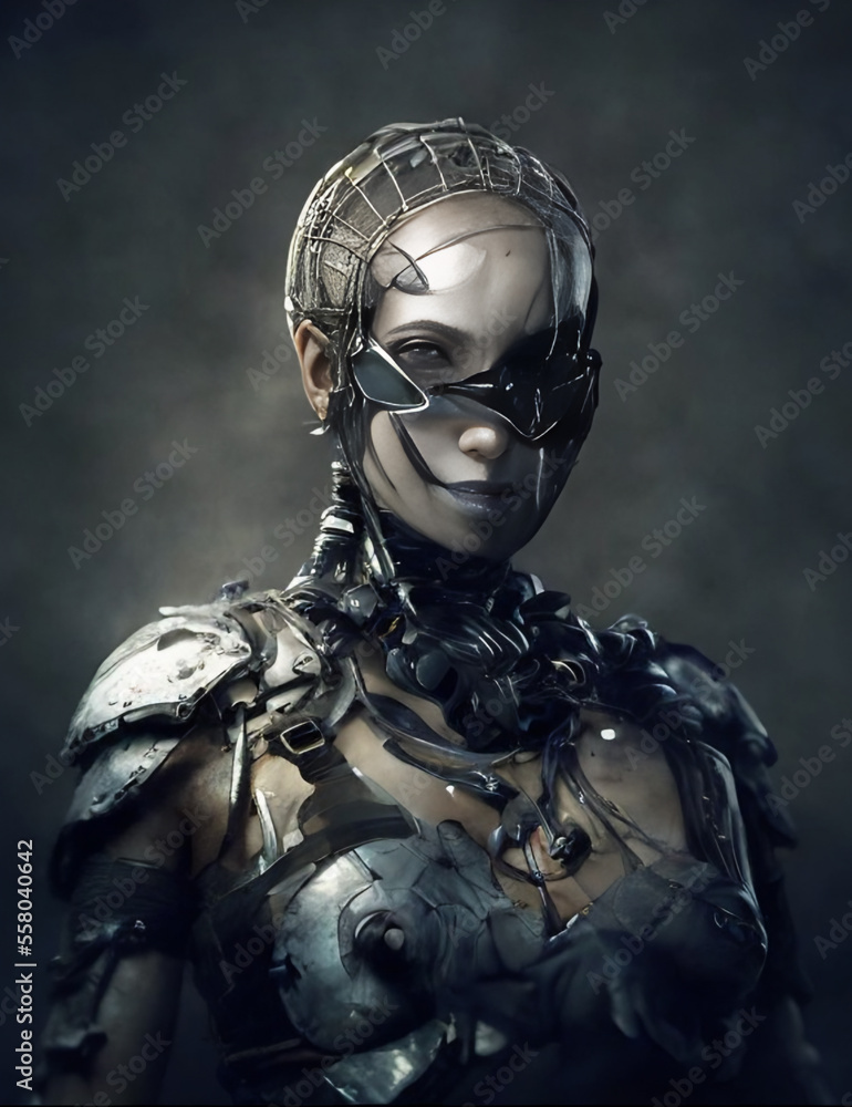 Generative AI : Cyborg warriors with extensive biomechanical modifications, dark gritty futuristic soldiers Generative AI : Cyborg warriors with extensive biomechanical modifications, dark gritty futuristic soldiers