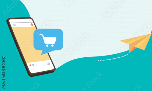 smartphone with shopping cart