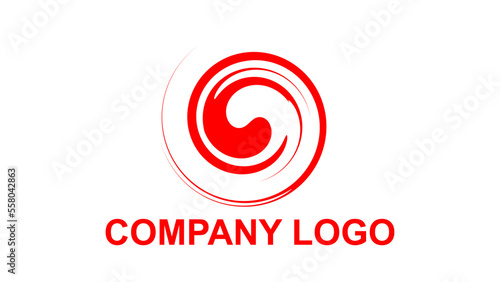 Red circle logo icon symbol beautiful simple design vector