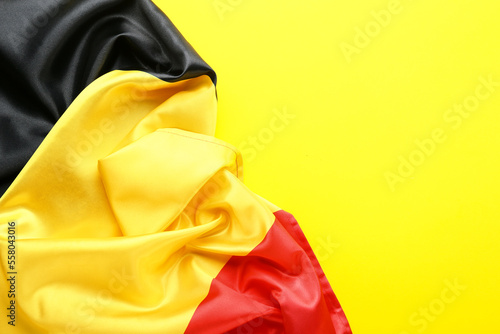 Belgium flag on color background photo