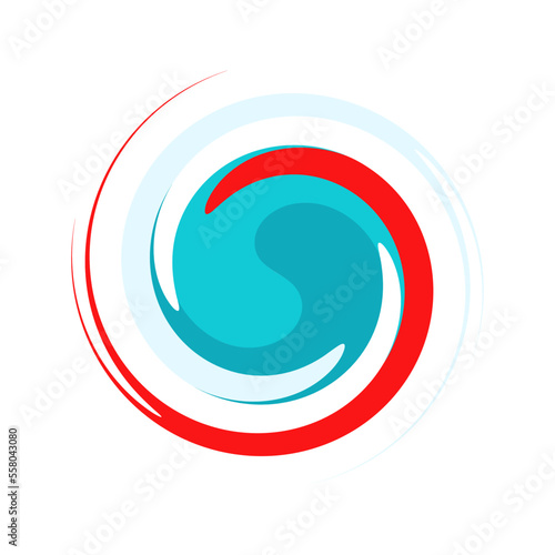 Red blue circle logo icon symbol beautiful simple design vector