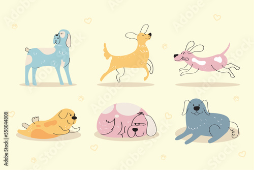 cute six dogs animals