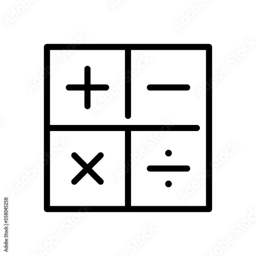 Calculator outline icon. Vector illustration