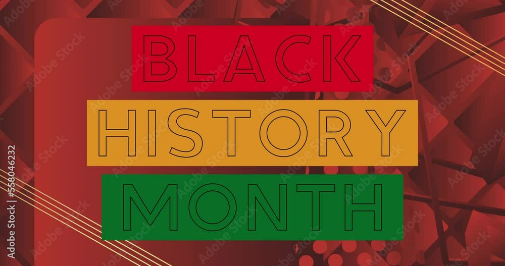Black History Month animation with red, yellow and green colors. Abstract holiday video. Black History Month animation with red, yellow and green colors. Abstract holiday video.