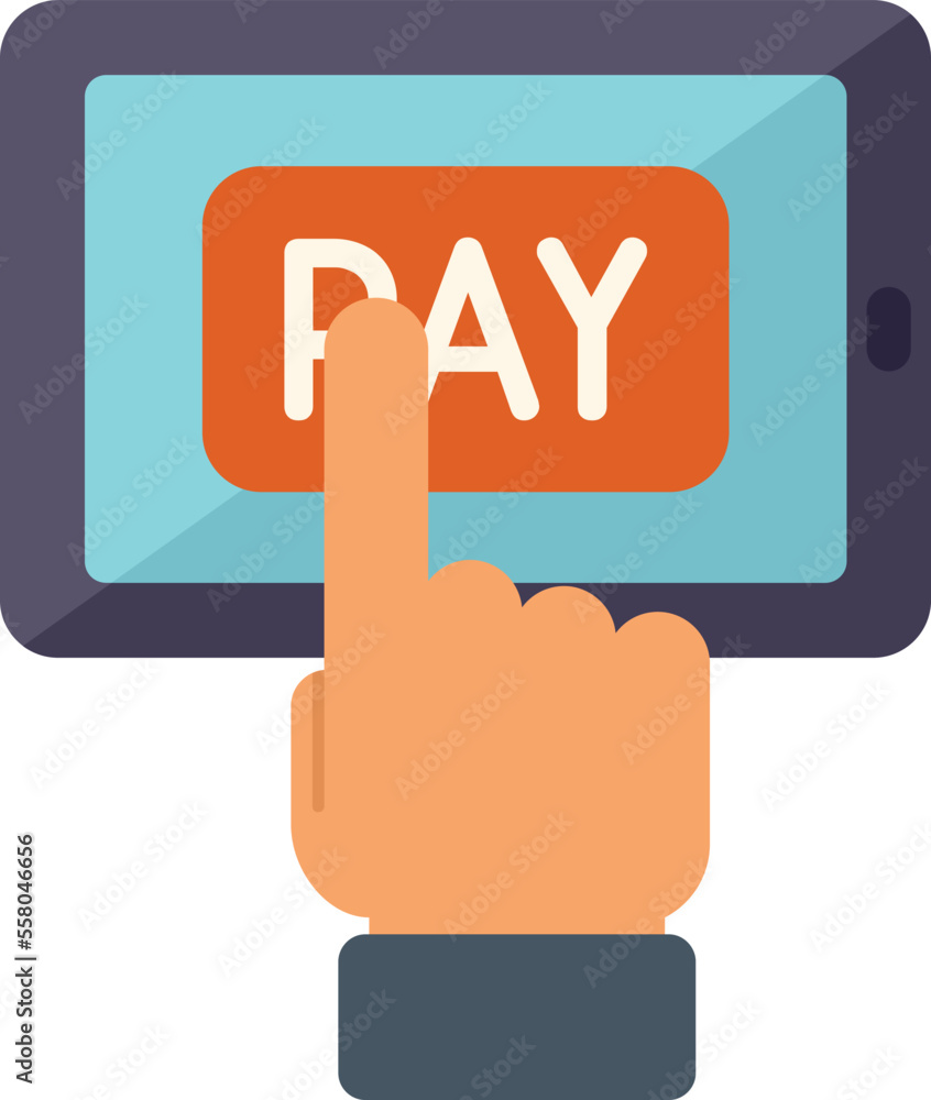 Pay mobile icon flat vector. Online money. Digital card isolated Pay mobile icon flat vector. Online money. Digital card isolated