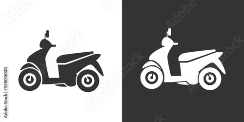 Motorcyle icon. Kind of motorcycle from moped, scooter, roadster, sports, cruiser, touring, scrambler, trial bike, and chopper.