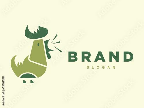 Fresh healthy chicken logo design vector for your brand or business