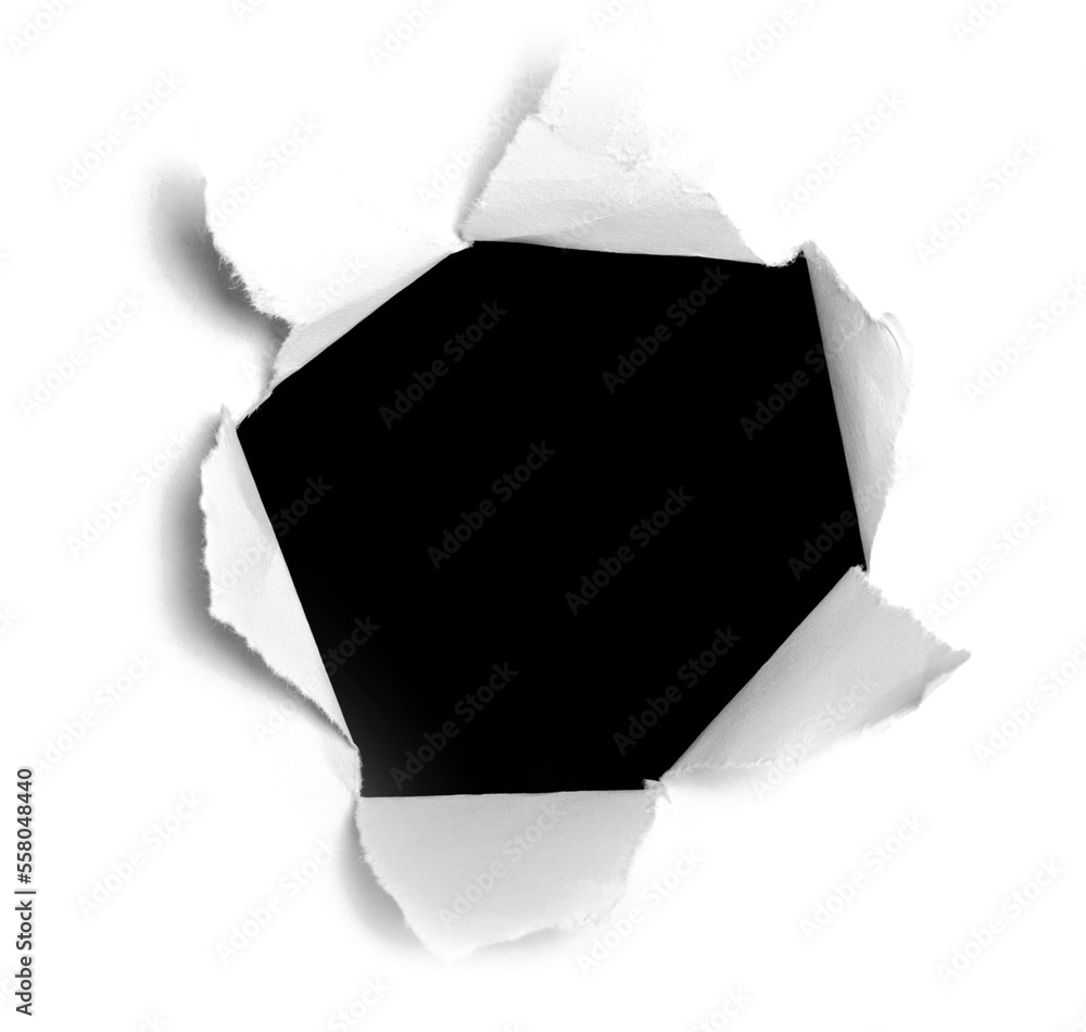 Ilustração do Stock: Ragged hole torn in ripped paper. Royalty high-quality  free stock PNG image of Piece of torn, ripped squared grey paper hole. Torn  slash, gun aperture design element isolated on