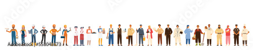 People from all profession and every professional character illustration vector design art. All professional character with different professional clothes. All kind of worker various profession dress.