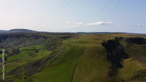 Aerial view of Knockdhu Mountain and Souterrain at Cairncastle County Antrim Northern Ireland photo