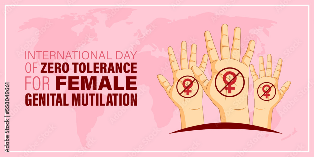 Fototapeta premium Vector illustration of International Day of Zero Tolerance for Female Genital Mutilation