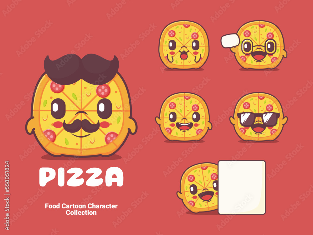 pizza cartoon character vector illustration pizza cartoon character vector illustration