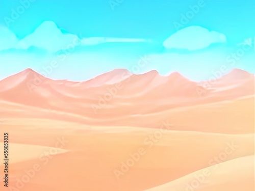 desert landscape illustration 2d Anime scenery Background 