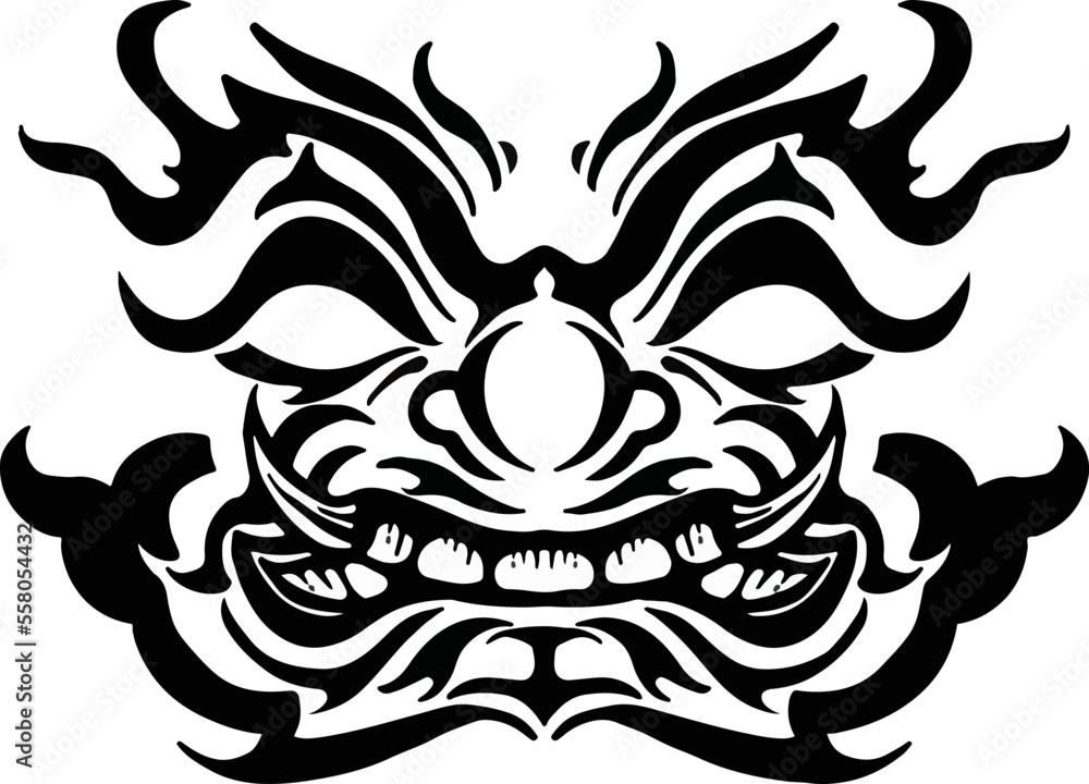 mask giant thai traditional design for illustration with isolate background