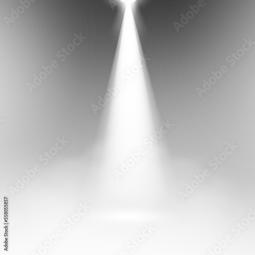 Принти на полотні Spotlight lighting with white fog