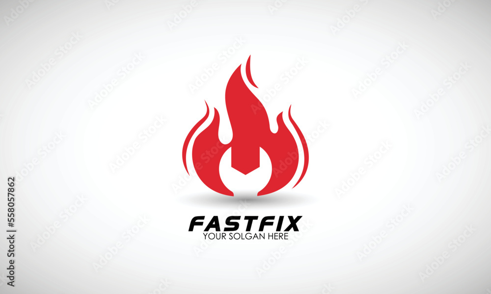 Fire Fix Logo Designs Concept Vector, Fast Service Logo Template, Wrench And Fire For Service And Automotive Logo Design. Fire Fix Logo Designs Concept Vector, Fast Service Logo Template, Wrench And Fire For Service And Automotive Logo Design.