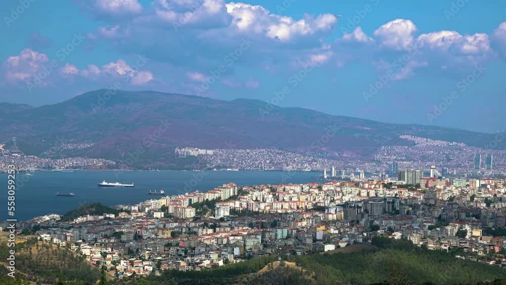 general timelapse city view of izmir taken with drone general timelapse city view of izmir taken with drone