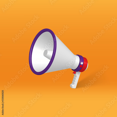 3d vector megaphone icon illustration suitable for decoration element