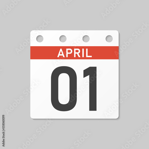 Icon page calendar day - 1 April