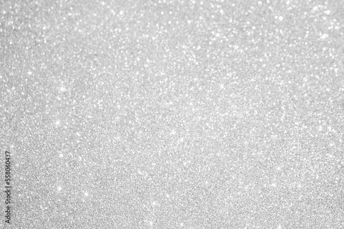 Silver background Abstract Bokeh Christmas. 