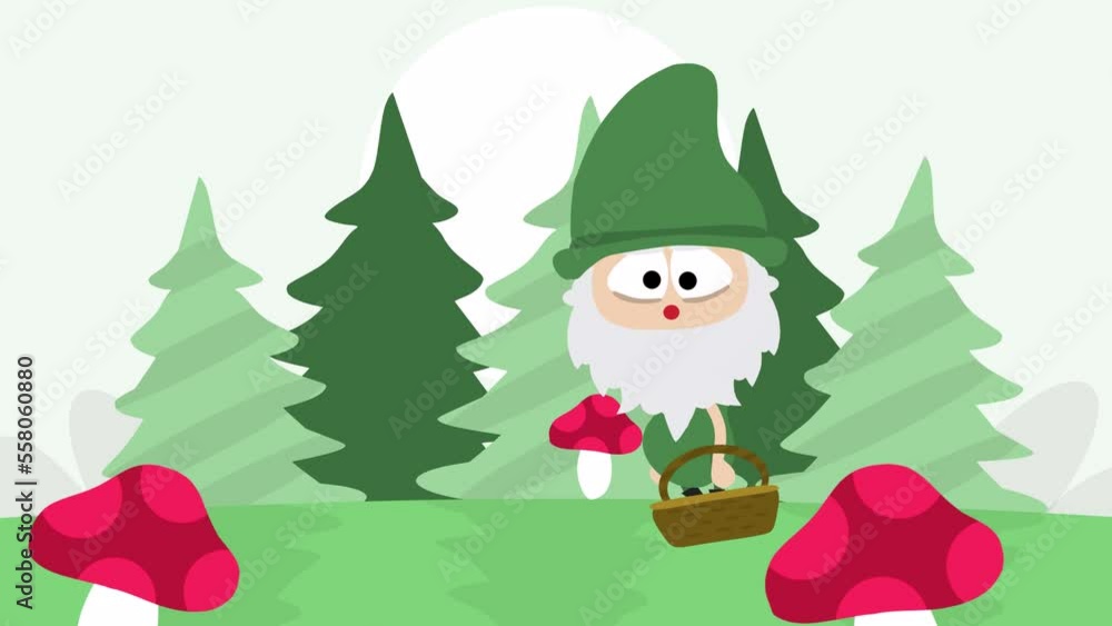 MAGIC FOREST DWARF CHILDREN CARTOON RHYME SONG CLIP / GREEN IMP GATHERING MUSHROOM IN THE MEADOW MAGIC FOREST DWARF CHILDREN CARTOON RHYME SONG CLIP / GREEN IMP GATHERING MUSHROOM IN THE MEADOW
