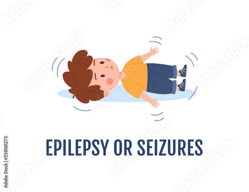 Epilepsy and seizures in child with neurological Autism disorder vector isolated.