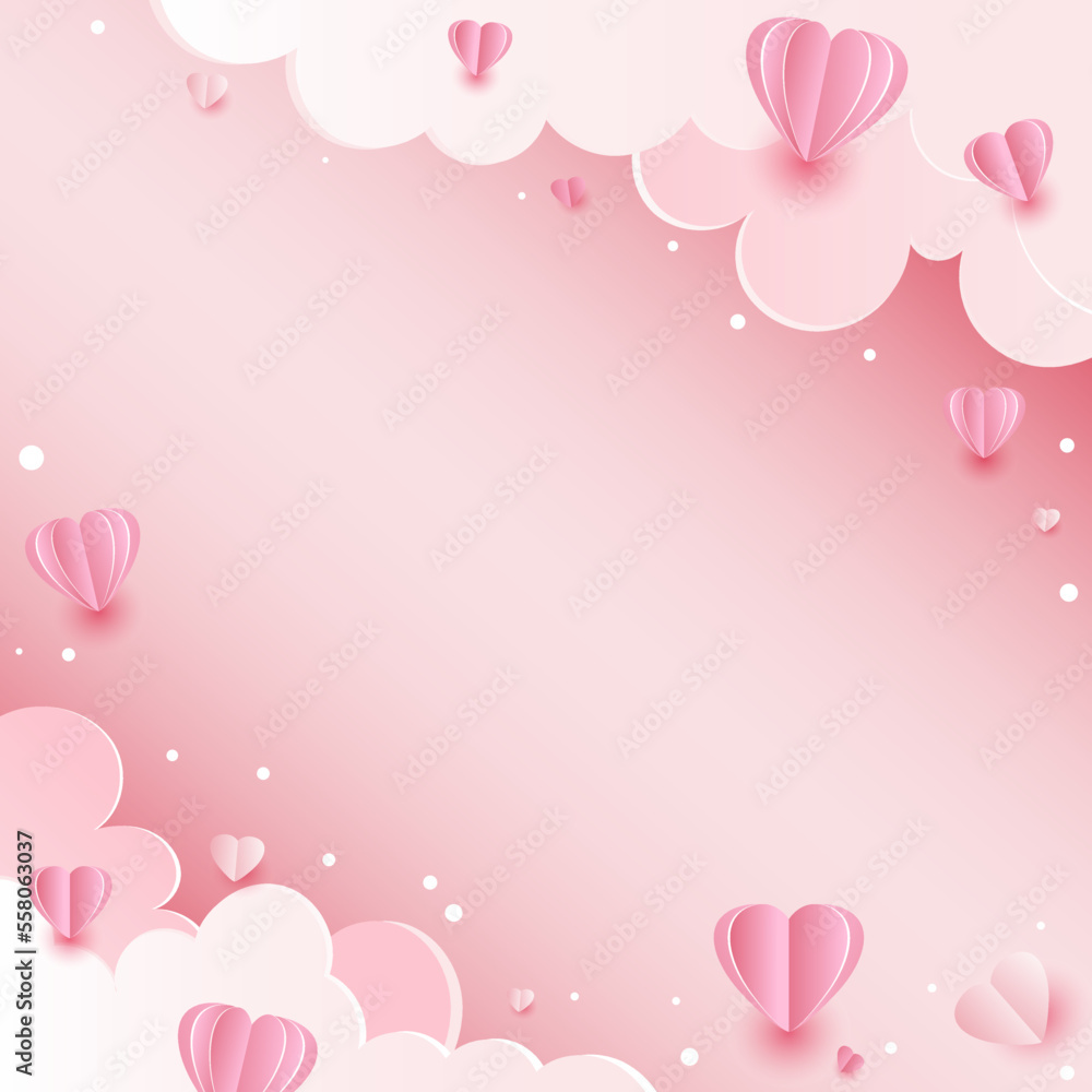 Valentine's pink background with hearts concept Valentine's pink background with hearts concept