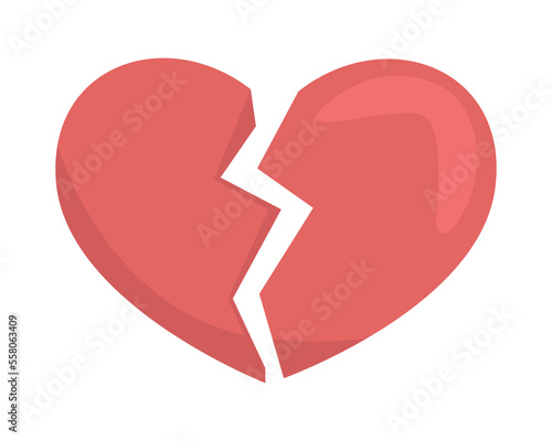 Heartbreak semi flat color vector object. Editable element. Item on white. Breakup relationship. Couple conflict. Suffering simple cartoon style illustration for web graphic design and animation
