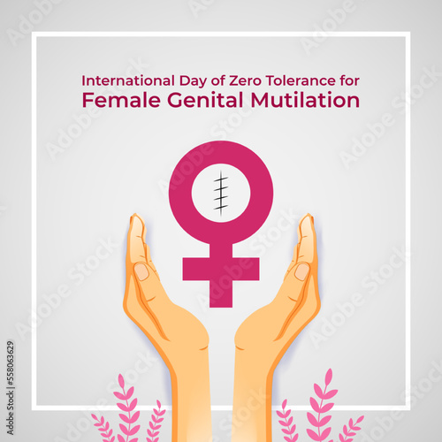 Vector illustration of International Day of Zero Tolerance for Female Genital Mutilation photo