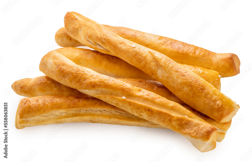 Butter breadstick or long pastry isolate on white with clipping path Butter breadstick or long pastry isolate on white with clipping path