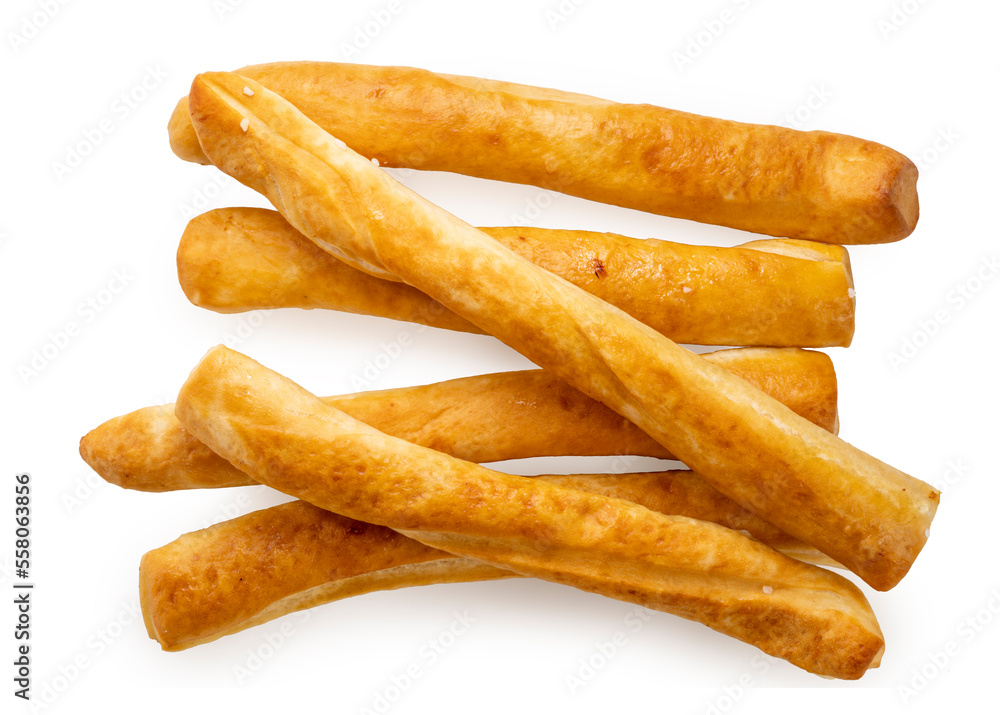 Butter breadstick or long pastry isolate on white with clipping path Butter breadstick or long pastry isolate on white with clipping path