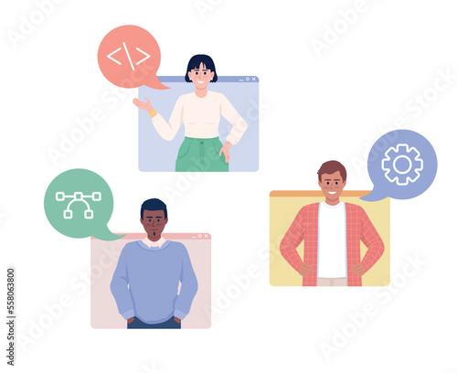 Skilled teamwork flat concept vector illustration. Professional workforce. Editable 2D cartoon characters on white for web design. High competencies creative idea for website, mobile, presentation