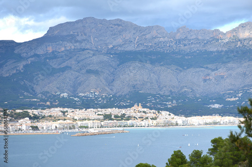 Mediterranean sea in Alicante coast, Spain, between the towns of Albir and Calpe in a sunny day.