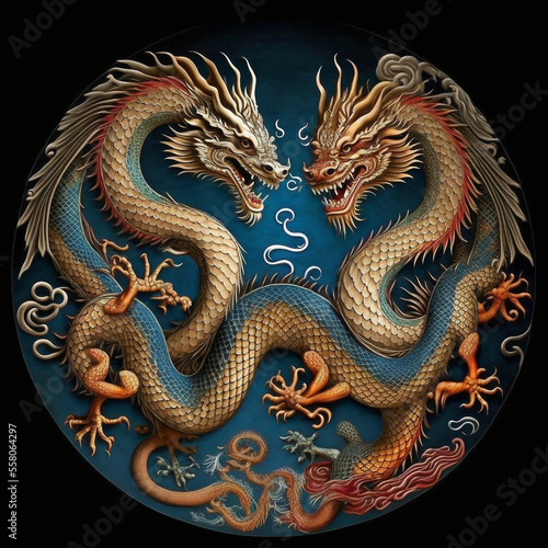 Chinese dragon art - generative AI