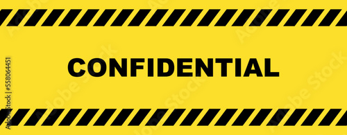 confidential sign on white background