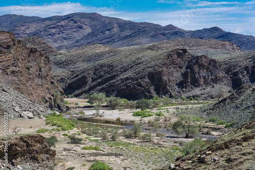 The savannah in Namibia, African landscape 