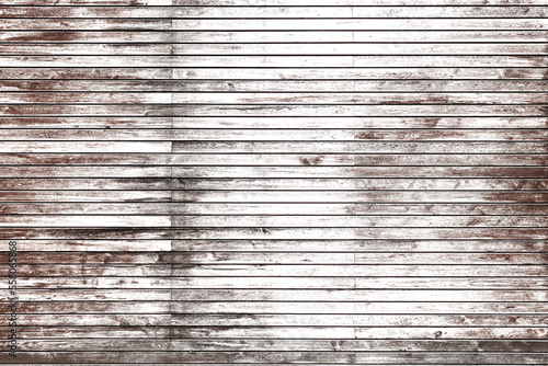 Texture of rural stained exterior straight oak planks of country barn. Old dirty rough of gnarled surface wooden panel parquet.Rustic messy grungy lumber fence of hard laths for 3D siding style design