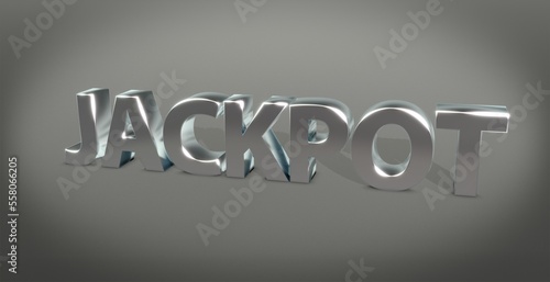 Jackpot, Gewinn, Verlosung, Lotterie, Hauptgewinn, Schrift, 3d, silber