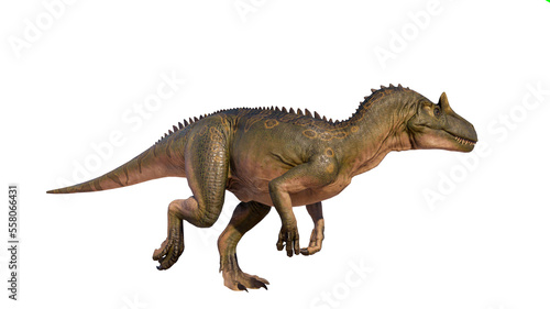 Allosaurus roaring isolated on blank background PNG ultra high resolution