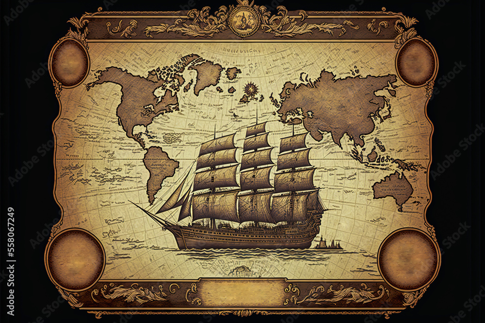 Dive into the Renaissance era with this ancient engraving of the world 